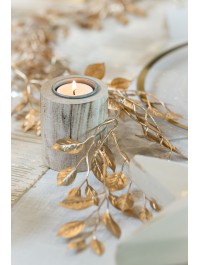 BOUGEOIR TRONC BOIS BLANCHI DIA 7.5CM X 8CM