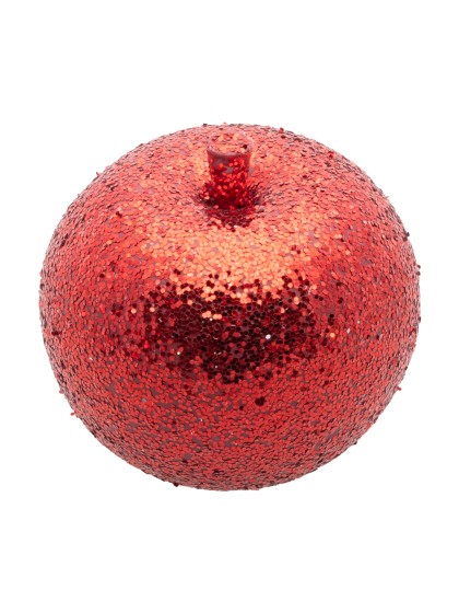 GLITTERED RED XMAS APPLE DIA 6CM X 6CM