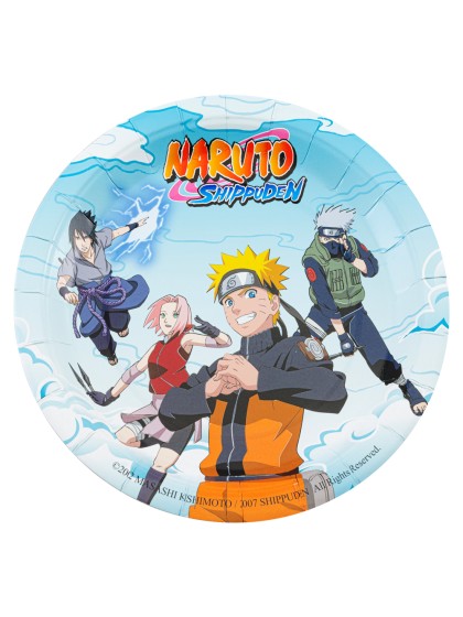 8 ASSIETTES PLASTIC FREE NARUTO SHIPPUDEN © 23CM
