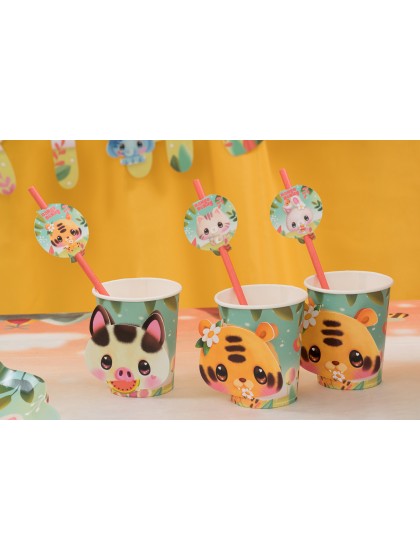 8 CUPS 3D 250ML PLASTIC FREE 2 ASS BANGOBERRY © DIA 5.2CM X 8.8CM / DIA TOP 7.5CM