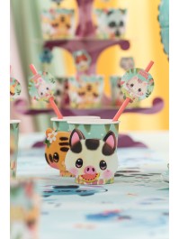 8 BECHER 3D 250ML PLASTIC FREE 2 SORT. BANGOBERRY © DIA 5.2CM X 8.8CM / DIA HAUT 7.5CM