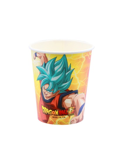8 GOBELETS 250ML PLASTIC FREE DRAGON BALL SUPER © DIA 5.2CM X 8.8CM / DIA HAUT 7.5CM
