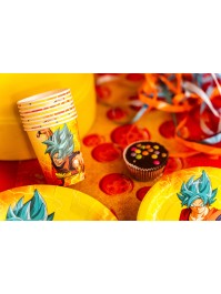 8 BECHER 250ML PLASTIC FREE DRAGON BALL SUPER © DIA 5.2CM X 8.8CM / DIA HAUT 7.5CM