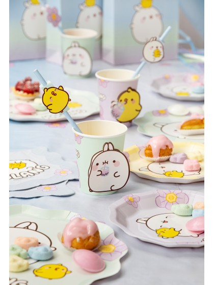 8 GOBELETS 3D 250ML PLASTIC FREE 2 ASS MOLANG © DIA 5.2CM X 8.8CM / DIA HAUT 7.5CM