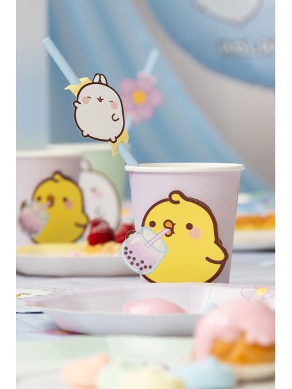 8 GOBELETS 3D 250ML PLASTIC FREE 2 ASS MOLANG © DIA 5.2CM X 8.8CM / DIA HAUT 7.5CM