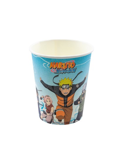 8 GOBELETS 250ML PLASTIC FREE NARUTO SHIPPUDEN © DIA 5.2CM X 8.8CM / DIA HAUT 7.5CM