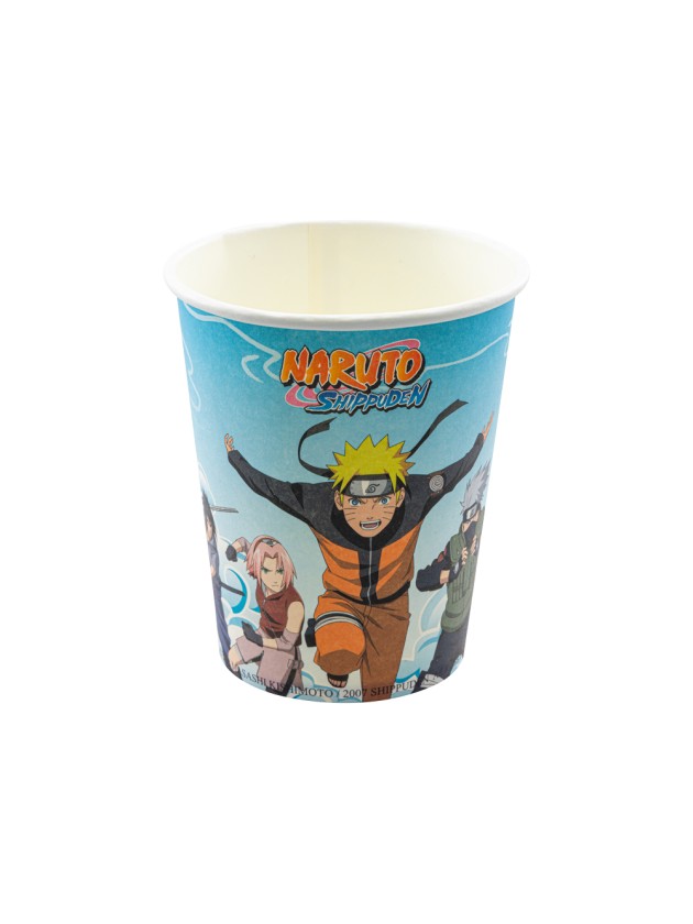 8 GOBELETS 250ML PLASTIC FREE NARUTO SHIPPUDEN © DIA 5.2CM X 8.8CM / DIA HAUT 7.5CM