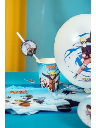 8 CUPS 250ML PLASTIC FREE NARUTO SHIPPUDEN © DIA 5.2CM X 8.8CM / DIA TOP 7.5CM