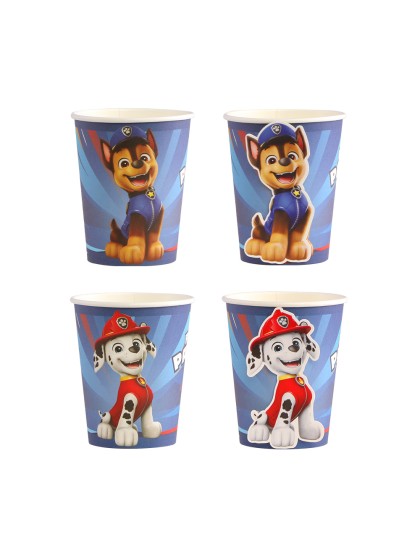 8 CUPS 3D 250ML PLASTIC FREE PAW PATROL © DIA 5.2CM X 8.8CM / DIA TOP 7.5CM