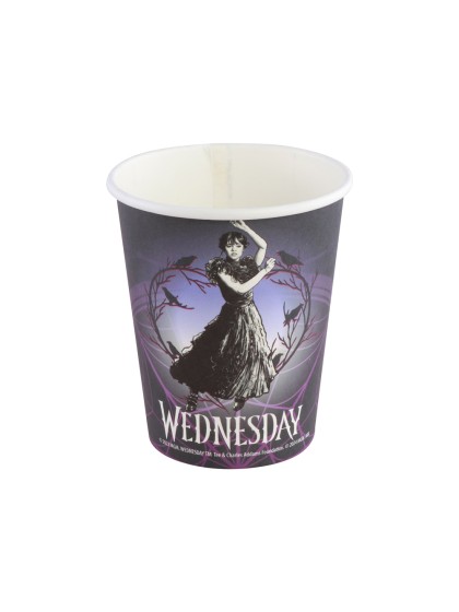 8 GOBELETS 250ML PLASTIC FREE MERCREDI -WEDNESDAY © DIA 5.2CM X 8.8CM / DIA HAUT 7.5CM