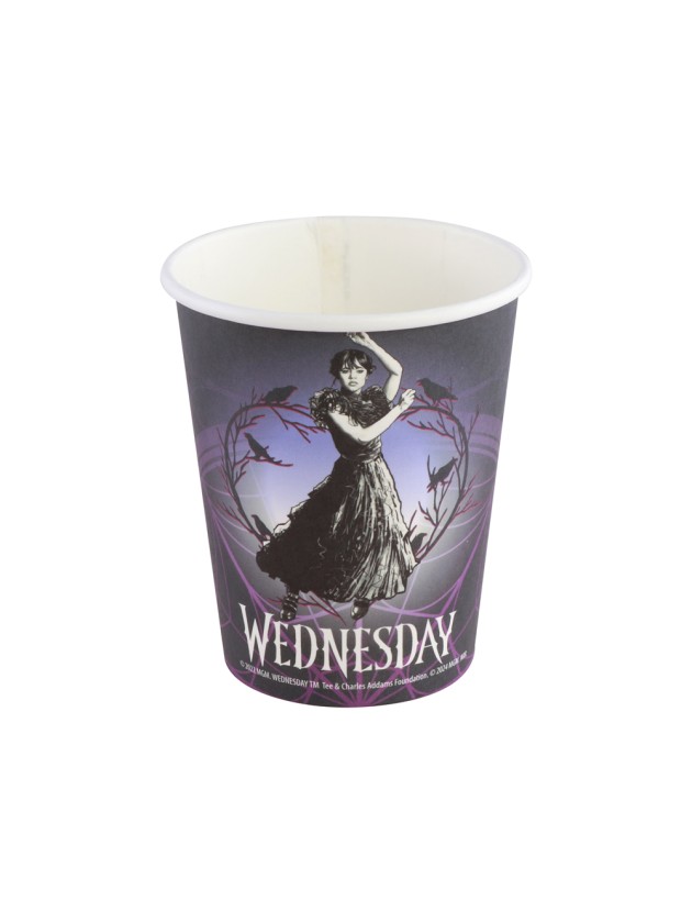 8 GOBELETS 250ML PLASTIC FREE MERCREDI -WEDNESDAY © DIA 5.2CM X 8.8CM / DIA HAUT 7.5CM