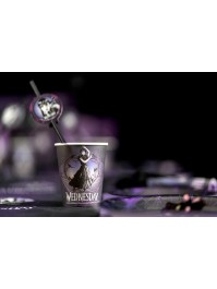 8 GOBELETS 250ML PLASTIC FREE MERCREDI -WEDNESDAY © DIA 5.2CM X 8.8CM / DIA HAUT 7.5CM