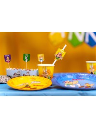 PACK 8 PAPER STRAWS + DECO ASTERIX® 19.6CM / 4CM X 6.3CM HT