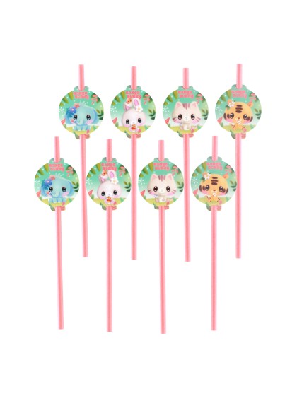 8 PAILLES PAPIER + MEDAILLONS BANGOBERRY © 19.6CM / DIA 4.8CM X 6.3CM