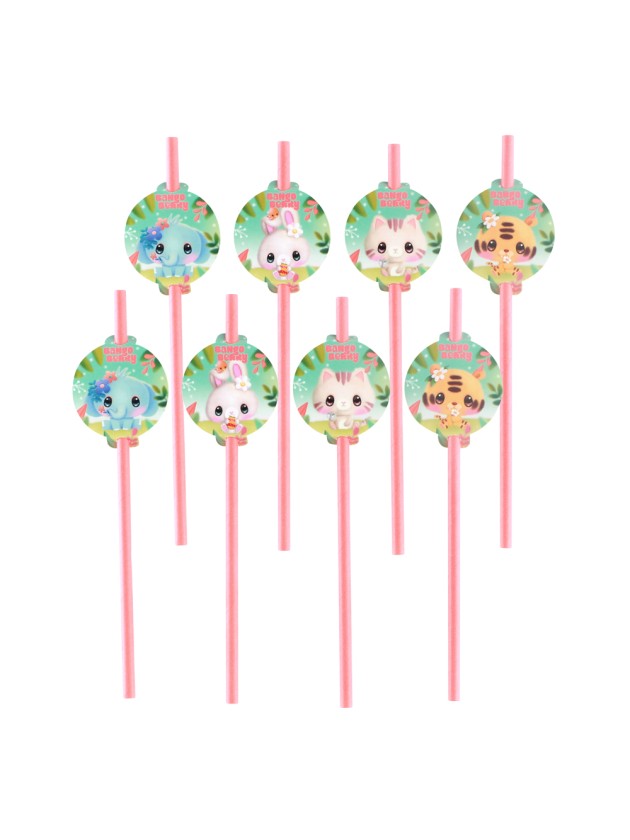 8 PAILLES PAPIER + MEDAILLONS BANGOBERRY © 19.6CM / DIA 4.8CM X 6.3CM