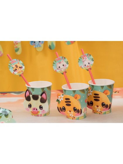 PACK 8 PAPER STRAWS + DECO BANGOBERRY © 19.6CM / DIA 4.8CM X 6.3CM HT