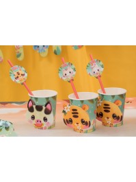PACK 8 PAPER STRAWS + DECO BANGOBERRY © 19.6CM / DIA 4.8CM X 6.3CM HT