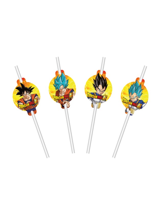 8 PAILLES PAPIER + MEDAILLONS DRAGON BALL SUPER © 19.6CM / DIA 4.8CM X 6.3CM