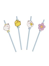 8 PAILLES PAPIER + MEDAILLONS MOLANG © 19.6CM / DIA 4.2CM X 6.3CM