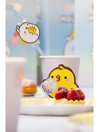 8 PAILLES PAPIER + MEDAILLONS MOLANG © 19.6CM / DIA 4.2CM X 6.3CM