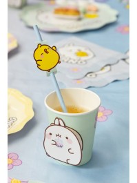 PACK 8 PAPER STRAWS + DECO MOLANG © 19.6CM / DIA 4.2CM X 6.3CM HT