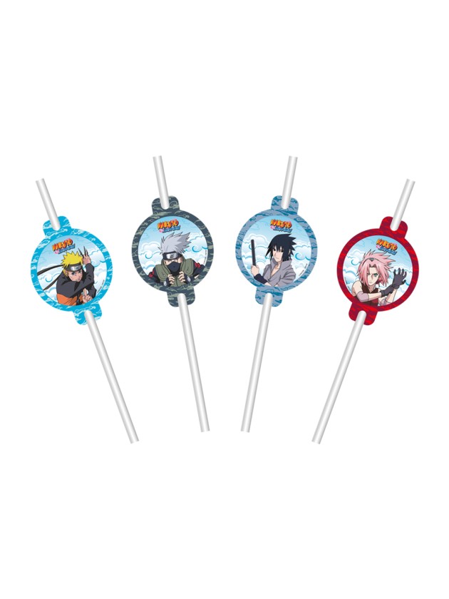 8 PAILLES PAPIER + MEDAILLONS NARUTO SHIPPUDEN © 19.6CM / DIA 4.8CM X 6.3CM