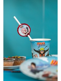 8 PAILLES PAPIER + MEDAILLONS NARUTO SHIPPUDEN © 19.6CM / DIA 4.8CM X 6.3CM