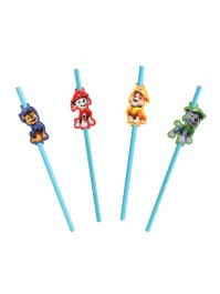 8 PAILLES PAPIER + MEDAILLONS PAW PATROL © 19.6CM / CA. 3.5CM X 6CM