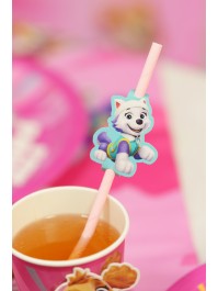 8 PAILLES PAPIER + MEDAILLONS PAW PATROL © 19.6CM / CA. 5CM X 6CM