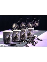 PACK 8 PAPER STRAWS + DECO WEDNESDAY © 19.6CM / DIA 4.8CM X 6.3CM HT