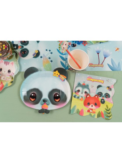 8 PLATES PLASTIC FREE PALLY PANDA BANGOBERRY © 18CM