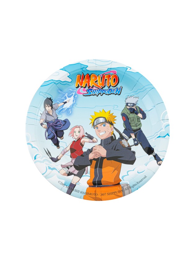 8 PLATES PLASTIC FREE NARUTO SHIPPUDEN © 18CM