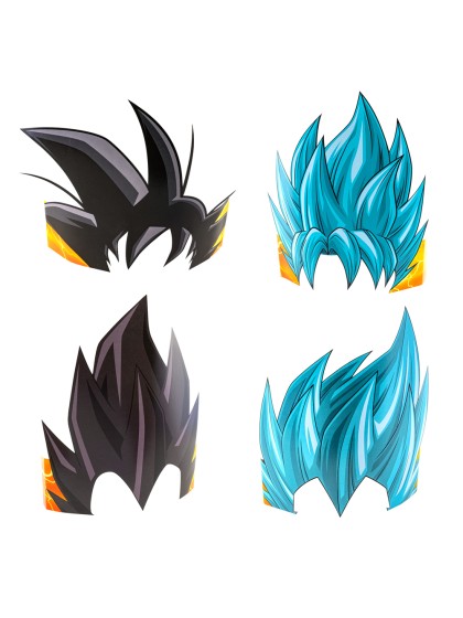 8 COIFFES PAPIER 4 SORT. DRAGON BALL SUPER © Einheitsgröße