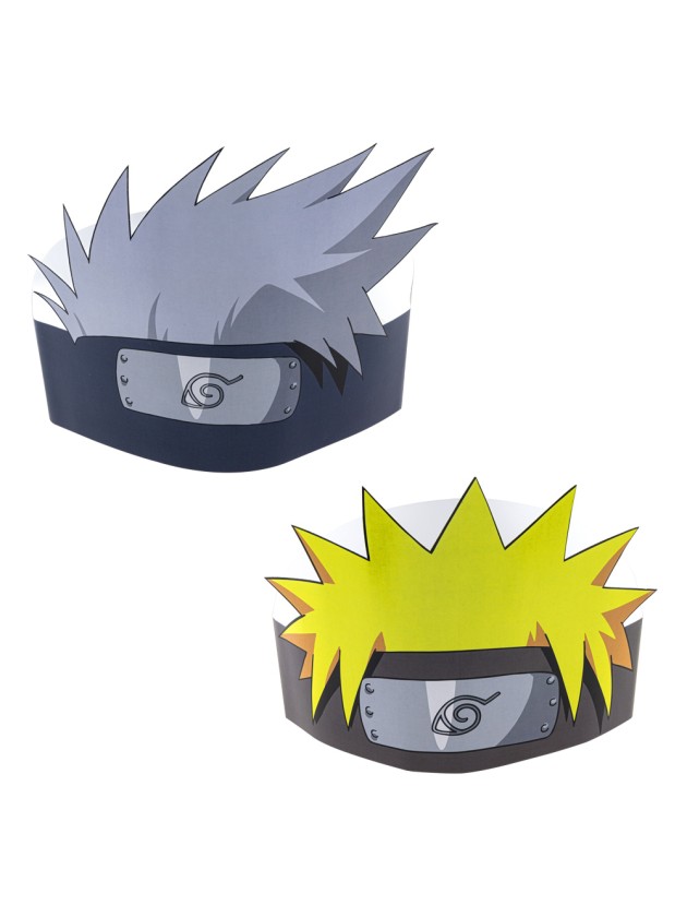 8 COIFFES PAPIER NARUTO/ KAKASHI 2 SORT. NARUTO SHIPPUDEN © Einheitsgröße