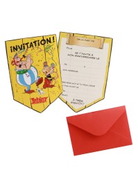 8 INVITATION CARDS + ENVELOPES ASTERIX® 10CM X 14.8CM