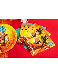 8 INVITATION CARDS + ENVELOPES DRAGON BALL SUPER © 15CM X 10CM