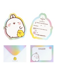 8 INVITATION CARDS + ENVELOPES MOLANG © 16.7CM X 13.8CM