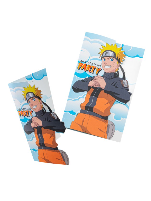 8 INVITATION CARDS NARUTO SHIPPUDEN © 16CM X 10CM