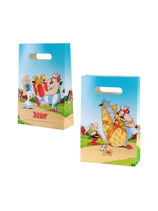 SET 4 SACS CADEAUX PAPIER ASTERIX® 15.8CM X 23.6CM