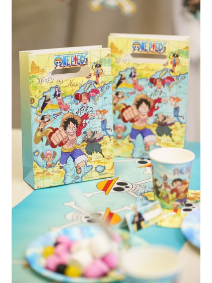 SET 4 SACS CADEAUX PAPIER ONE PIECE © 15.8CM X 23.6CM
