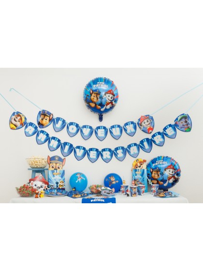 PAPER GARLAND JOYEUX ANNIVERSAIRE PAW PATROL© 250CM X 16CM