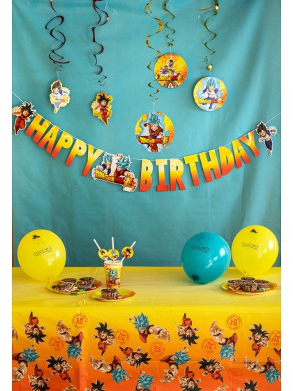 GIRLANDE PAPIER ALLES GUTE ZUM GEBURTSTAG DRAGON BALL SUPER © 200CM X 16CM