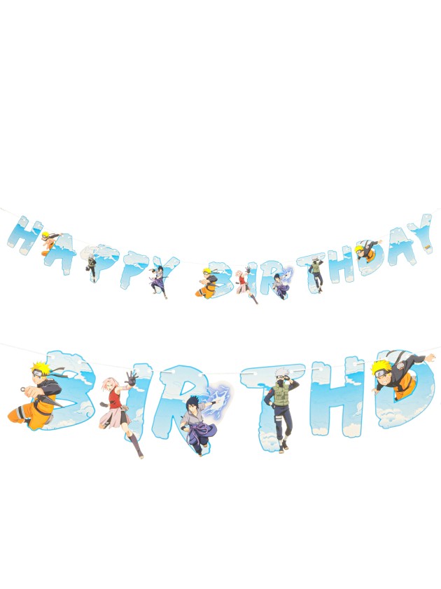 GUIRLANDE PAPIER HAPPY BIRTHDAY NARUTO SHIPPUDEN © 200CM X 16CM