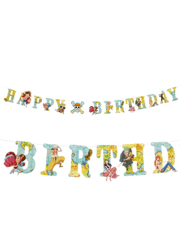 GUIRLANDE PAPIER HAPPY BIRTHDAY ONE PIECE © 200CM X 16CM