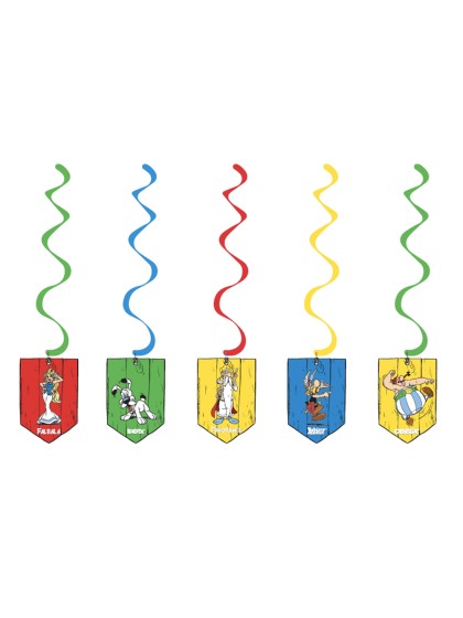 SET 5 HÄNGEDEKO SWIRLS ASTERIX® DIA 13CM X 19CM / 60CM