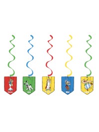 SET 5 HÄNGEDEKO SWIRLS ASTERIX® DIA 13CM X 19CM / 60CM