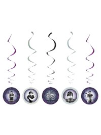 SET 5 SUSPENSIONS SWIRLS MERCREDI -WEDNESDAY © DIA 17CM X 60CM