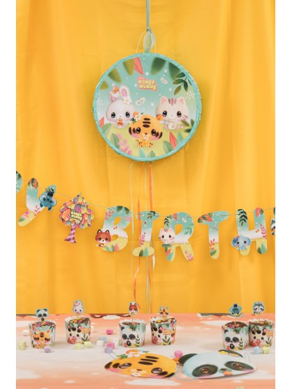 FOLDABLE GREEN PINATA TO PULL BANGOBERRY® DIA 40CM