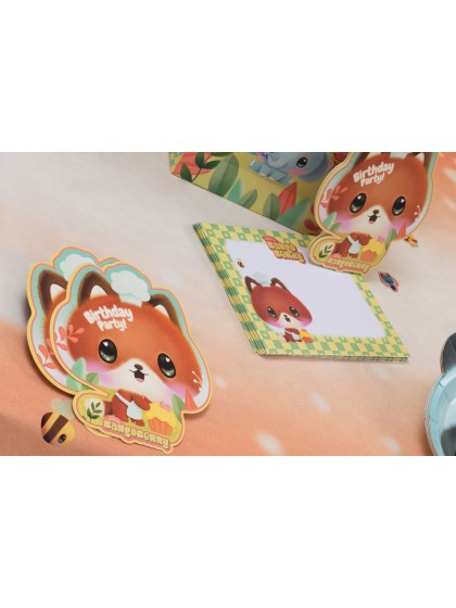 8 INVITATION CARDS + ENVELOPPES BANGOBERRY © (ENGLISH) 13.6CM X 15.5CM