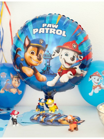 BLUE ROUND MYLAR BALLOON PAW PATROL © DIA 43CM